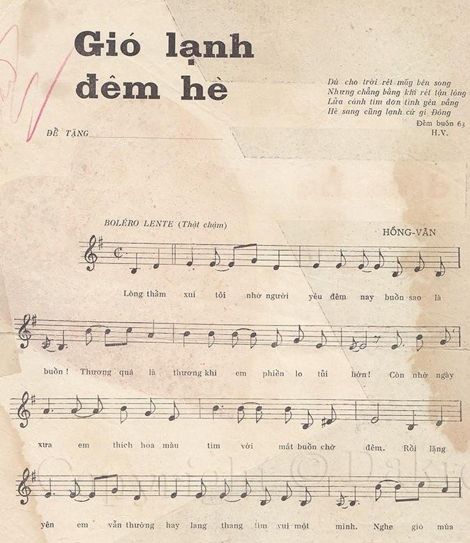 Sheet nhạc Gió Lạnh Đêm Hè